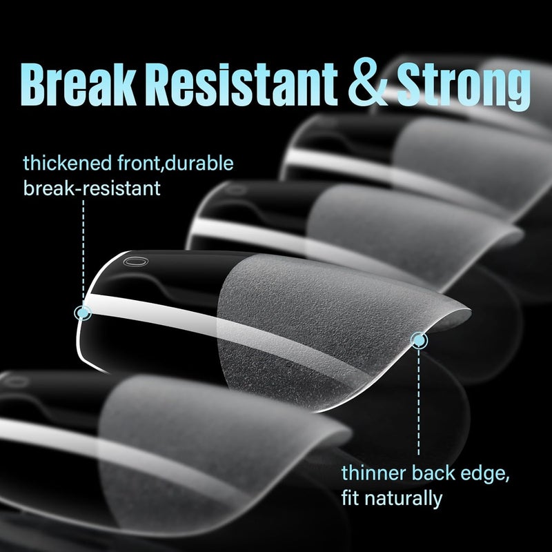 TOMICCA Extra Short Coffin Nail Tips, 240Pcs Half Matte Press on Full Cover Acrylic Nails, 12 Sizes Pre -Shape Soft Acrylic Fake Nail Tips for Nail Extension Art Home DIY Nail Salon - Image 4